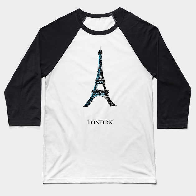 London Paris UK France Baseball T-Shirt by Bumblebeast